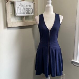 REBECCA Minkoff Zippered Fit and Flare Sleeveless Dress with Pockets